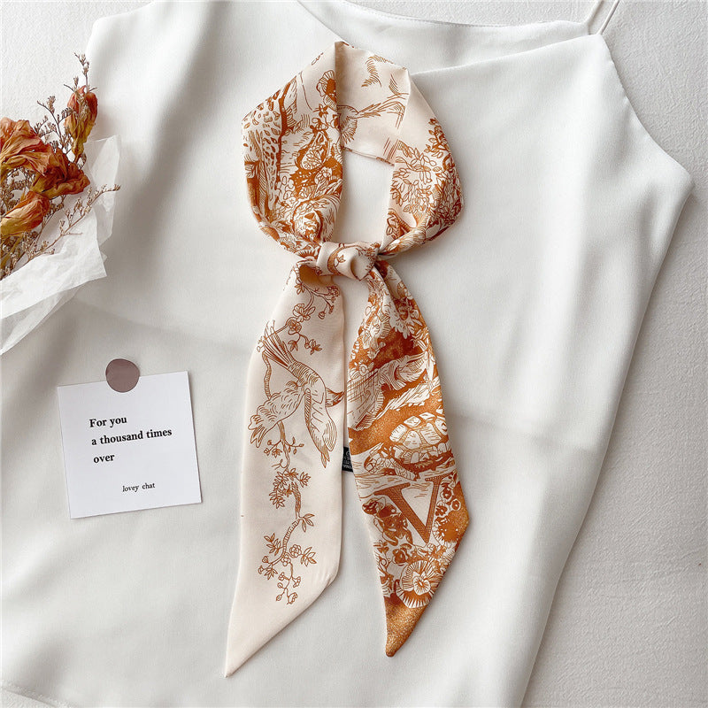 Women's Fashion Creative Letters Silk Scarf