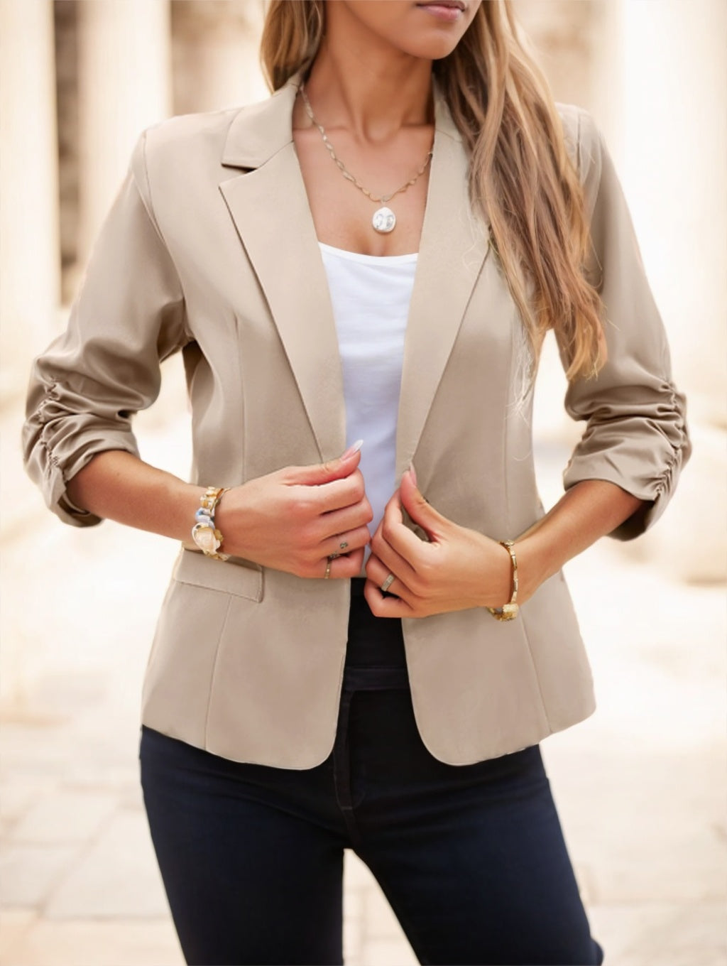 EaseForm 3/4 Sleeve Casual Blazer