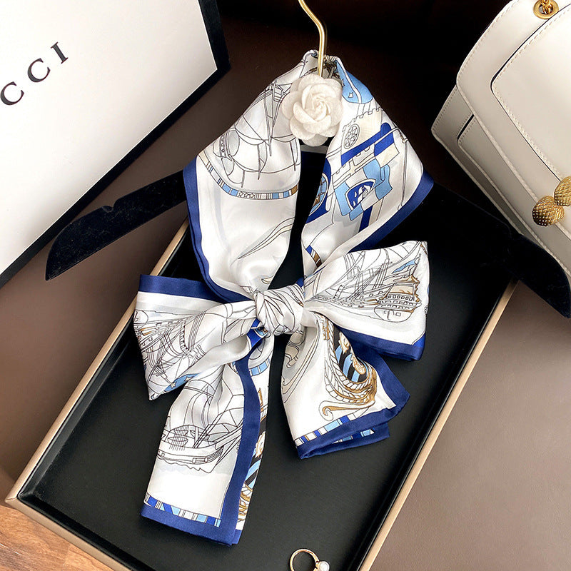 Ink Painting Boxer Small Silk Scarf Fashion Decoration