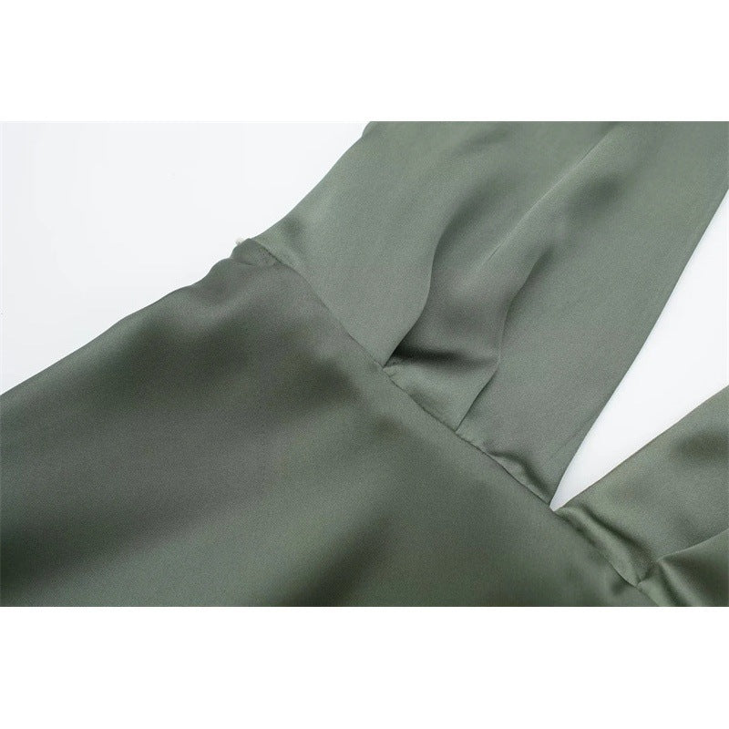 Women's Fashion Silk Satin Texture Mini Halter Dress