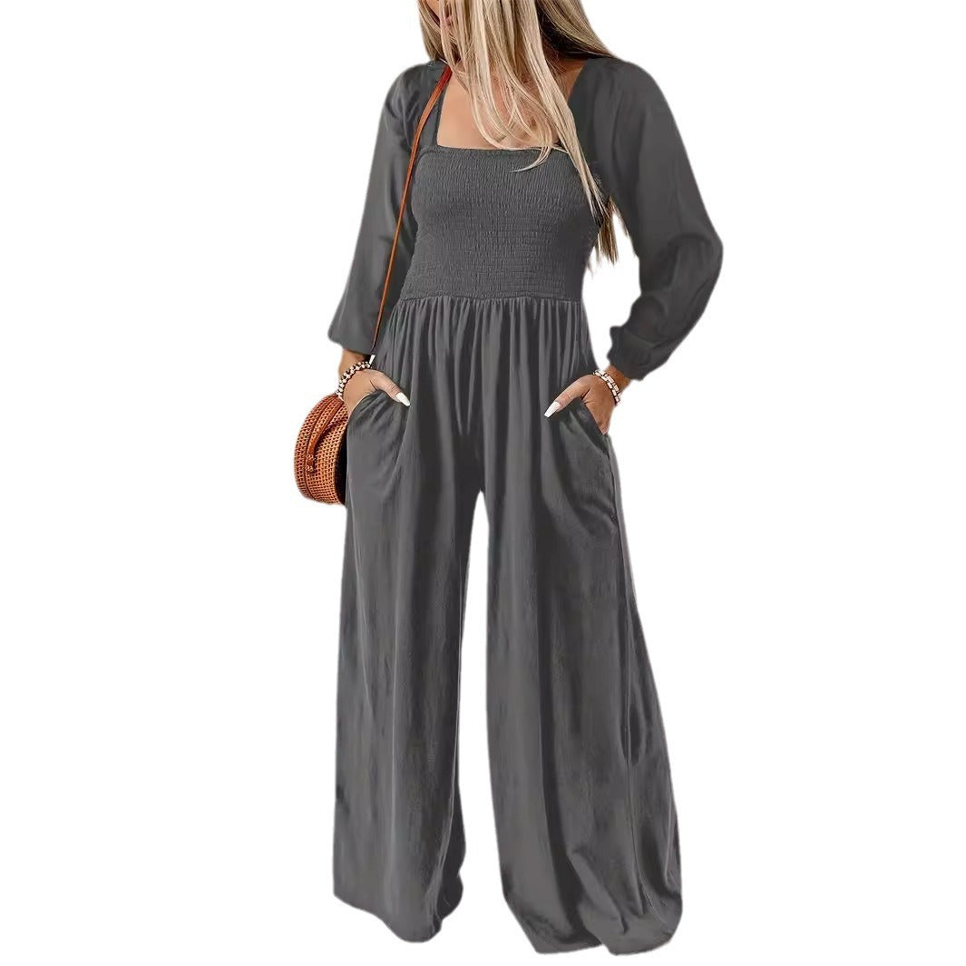 Women's Fashion Wide Leg Trousers Simple Commute Style