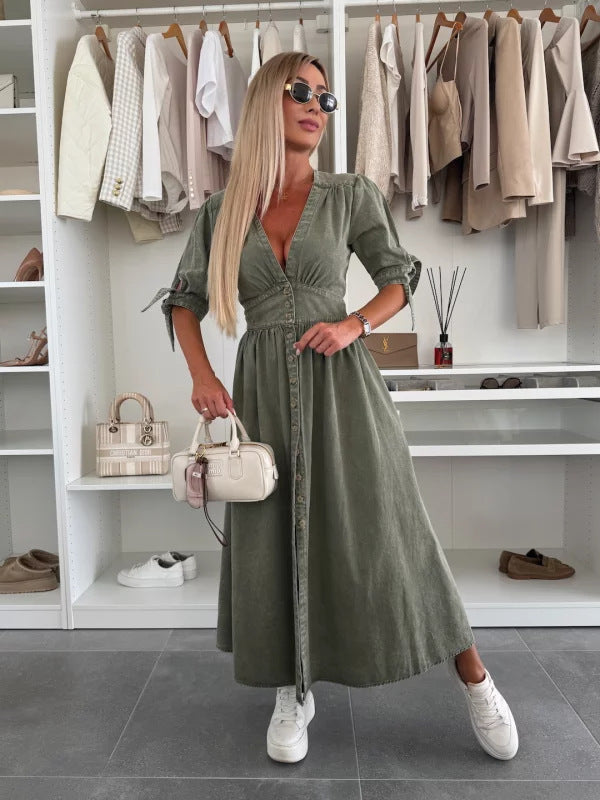 Indira Breeze Denim Maxi Dress