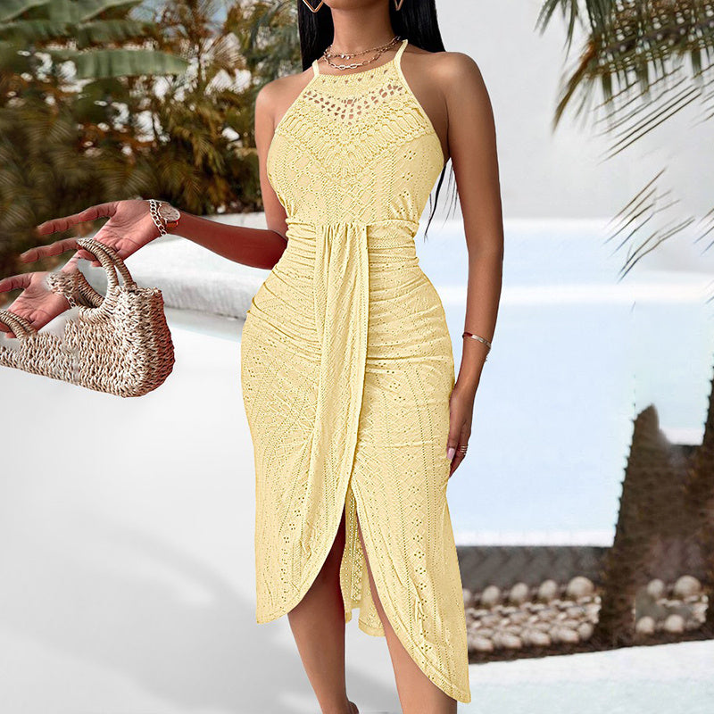Nova Rouge Halter Midi Dress