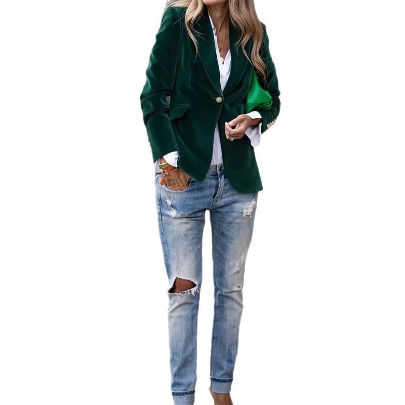 Veloura Gold Velvet Blazer