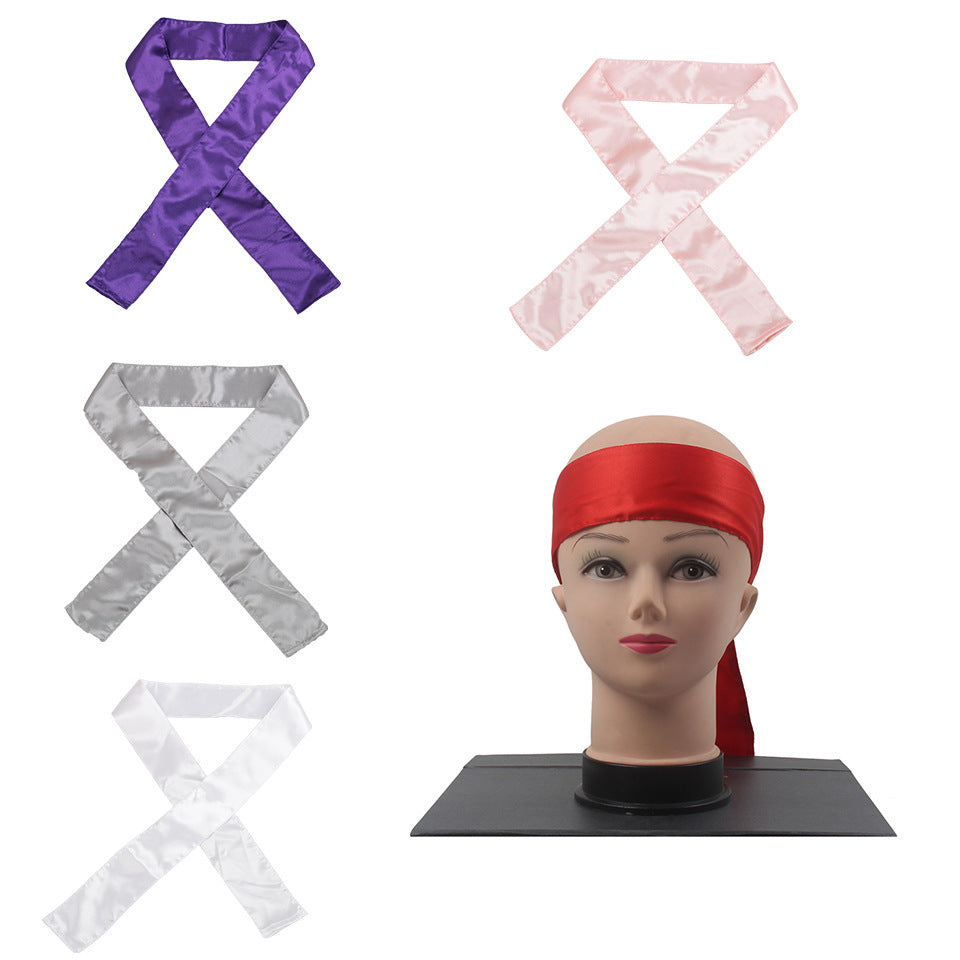 Wig, Turban, Satin Cloth, Long Scarf, Long Ribbon, Silk Hairband, Headband, Headband