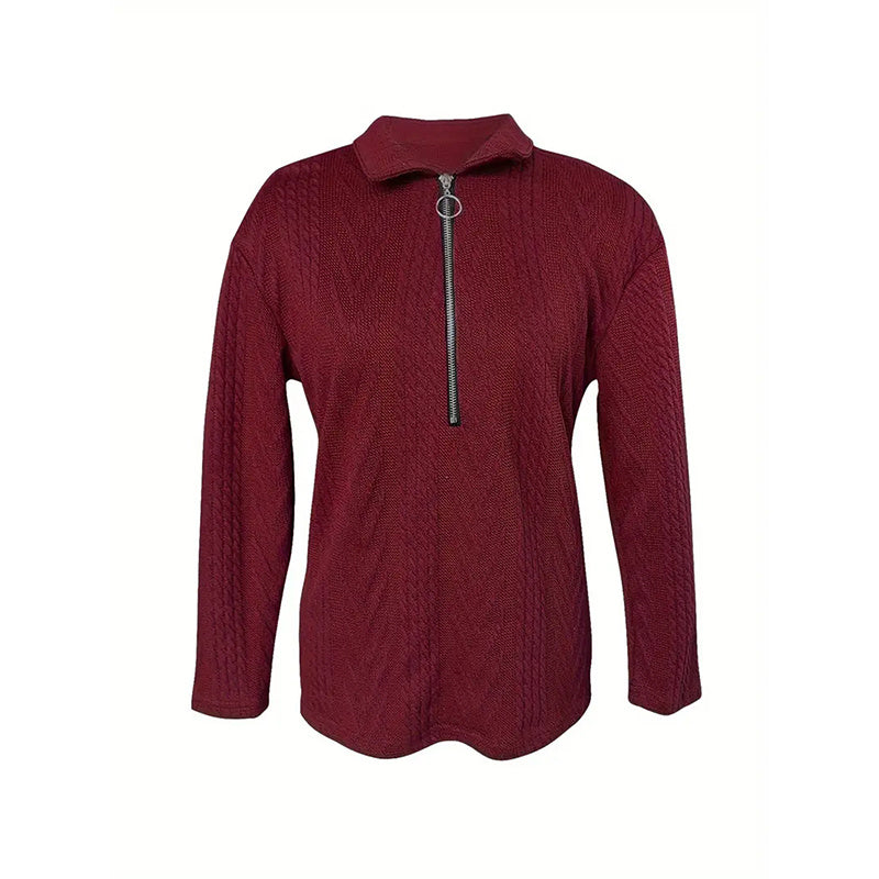 Velzora Zip Texture Top