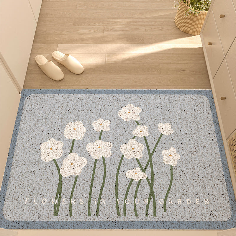 Floral Outdoor Silk Floor Mat