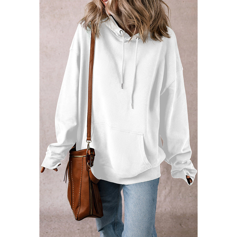 EaseFit Solid Drawstring Hoodie