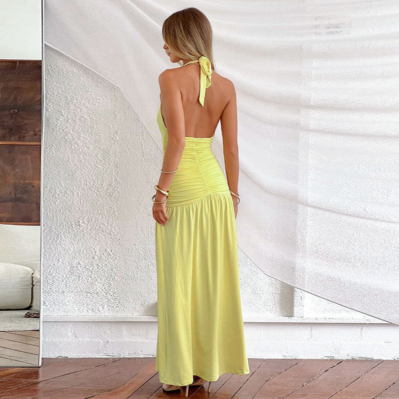 Celestia Slit Halter Gown