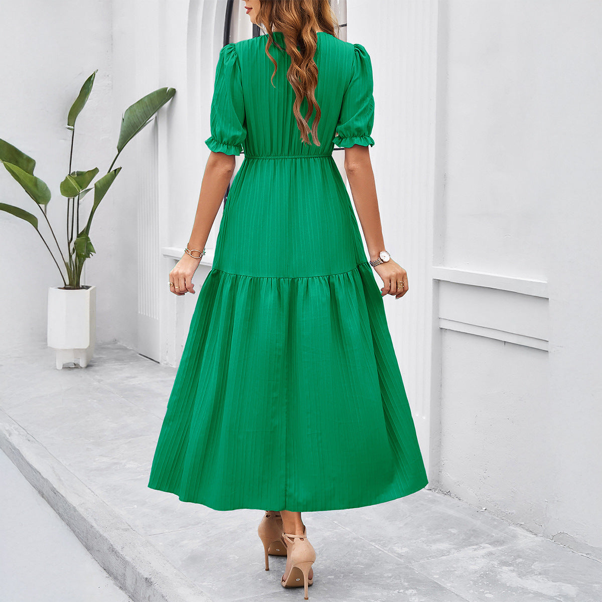 Coastline Drift High-Waist Dress