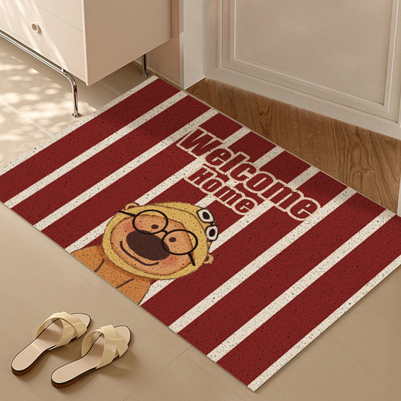 Striped Silk Ring Entrance Door Mat
