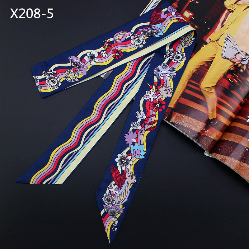 Women's French Flower Wave Imitated Silk Scarves