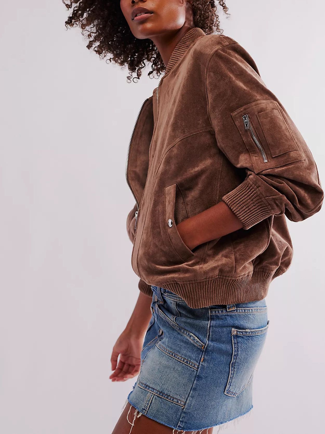 UrbanEase Suede Zip Jacket