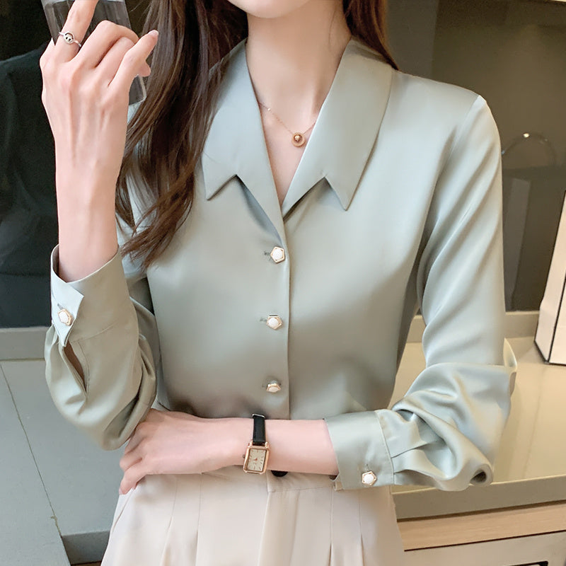 Satin Shirt, Autumn Fashion, Professional Design, Niche Mercerized High-end Shirt