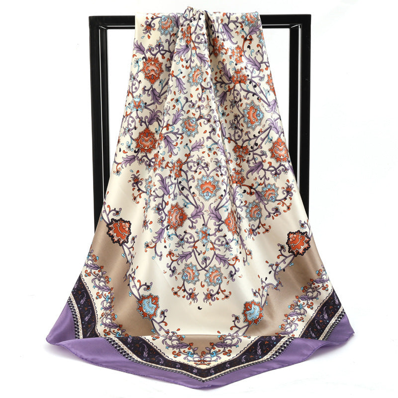 Women's Silk Scarf Satin Printed Scarf Silk-like Satin