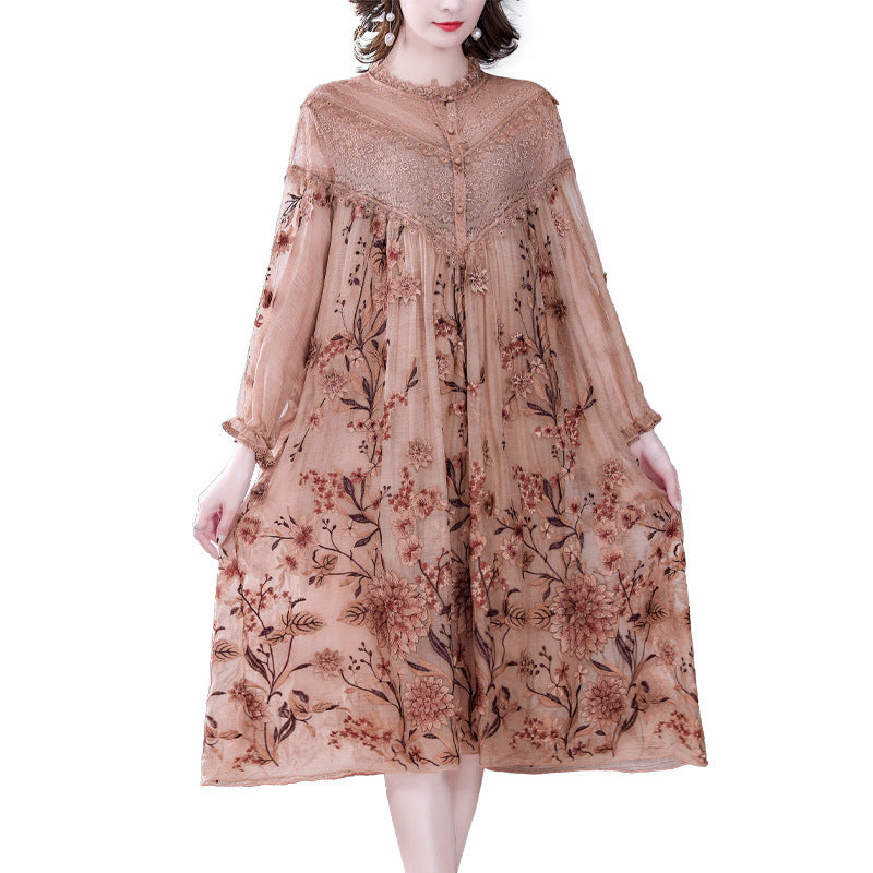 Middle Aged Mother's Silk Dress Silk