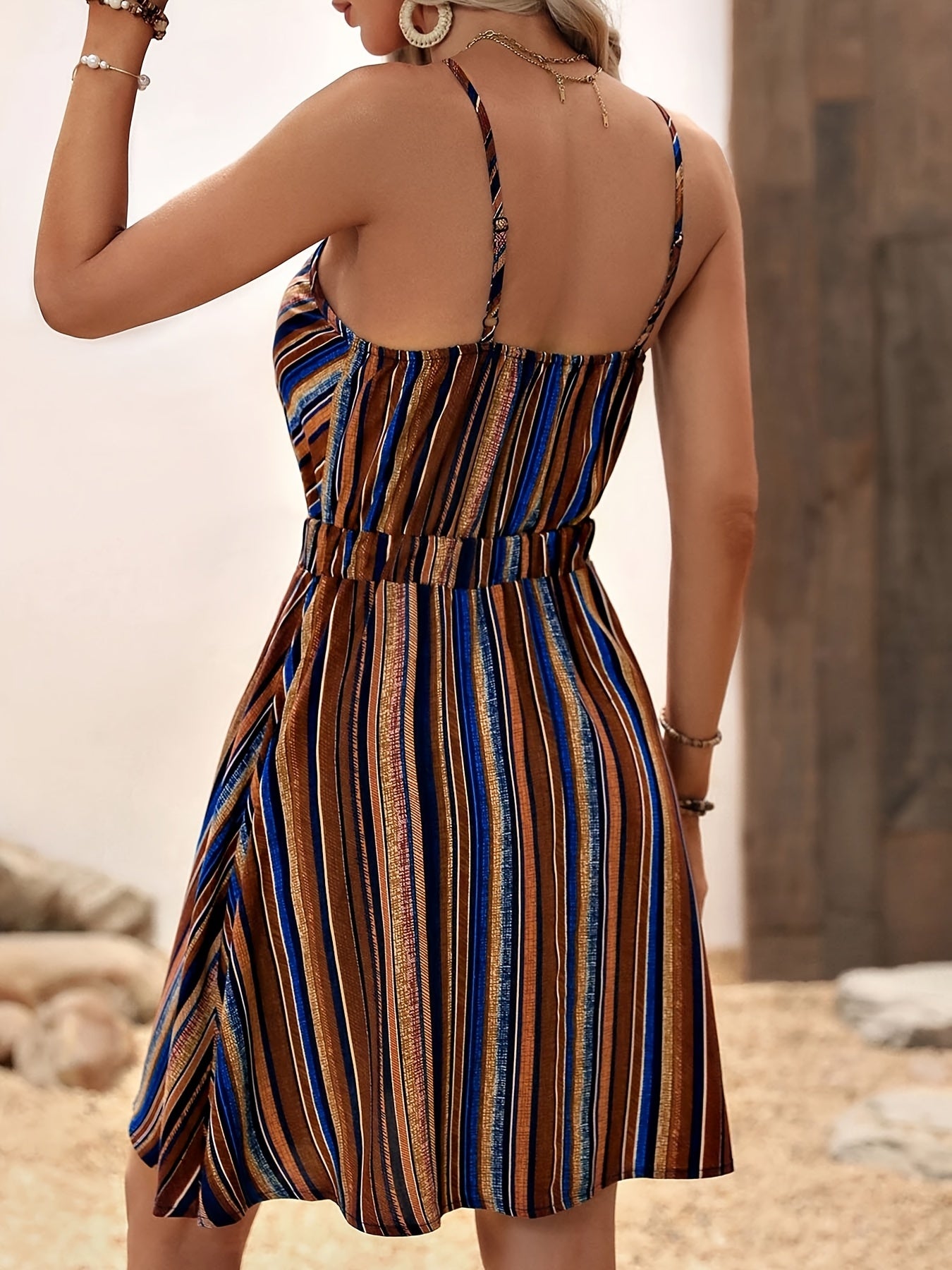 SunChic Striped Slip Dress