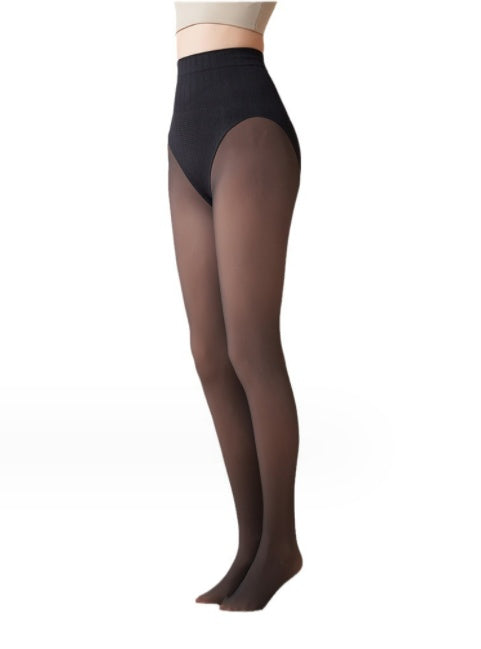 Black Silk Skin Penetrating Integrated Pants With Plush Insulation Pants