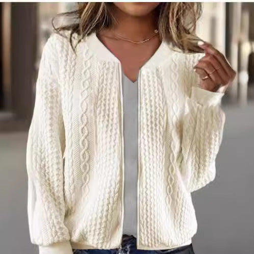 EleganceWeave Jacquard Short Coat