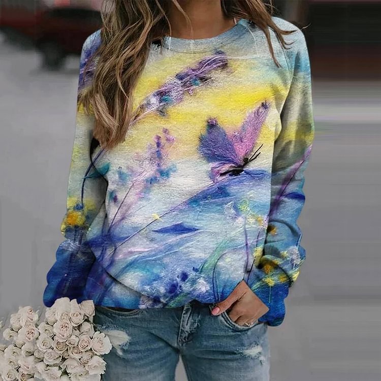 PurrfectPrint Crew Sweater