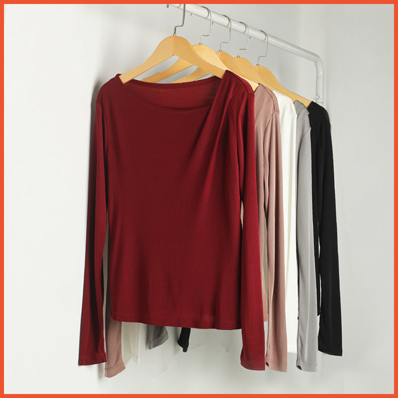 Women's Silk Long-sleeved Bottoming Shirt