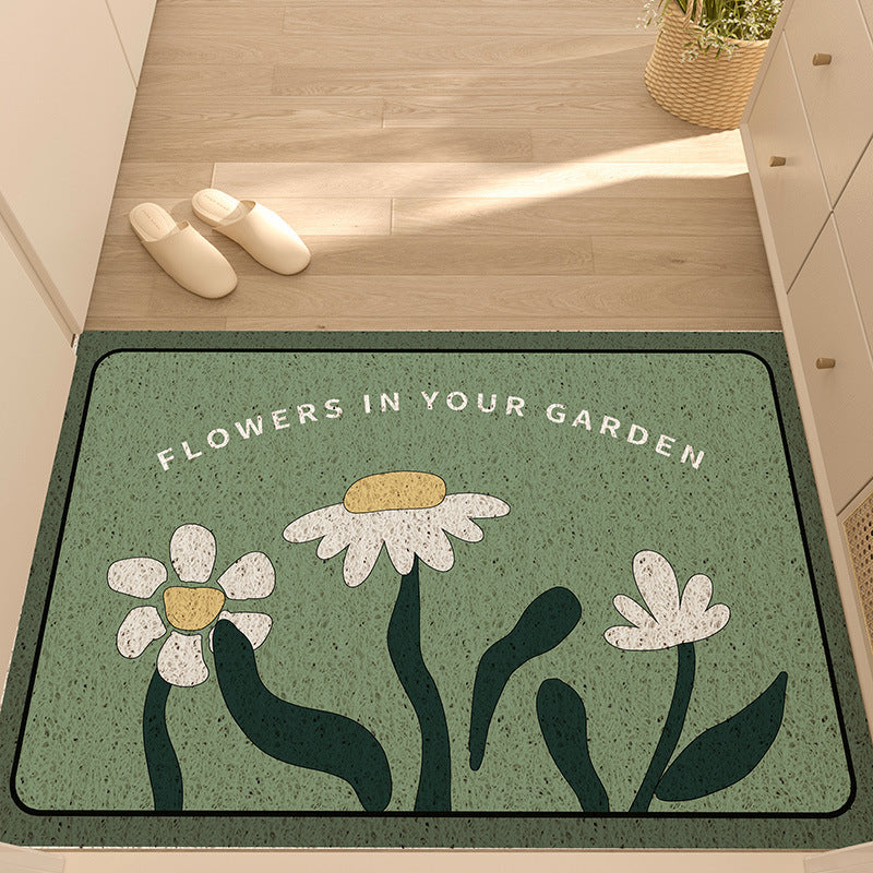 Floral Outdoor Silk Floor Mat