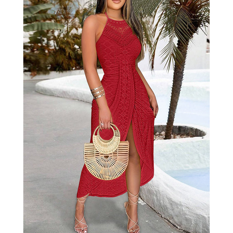 Nova Rouge Halter Midi Dress