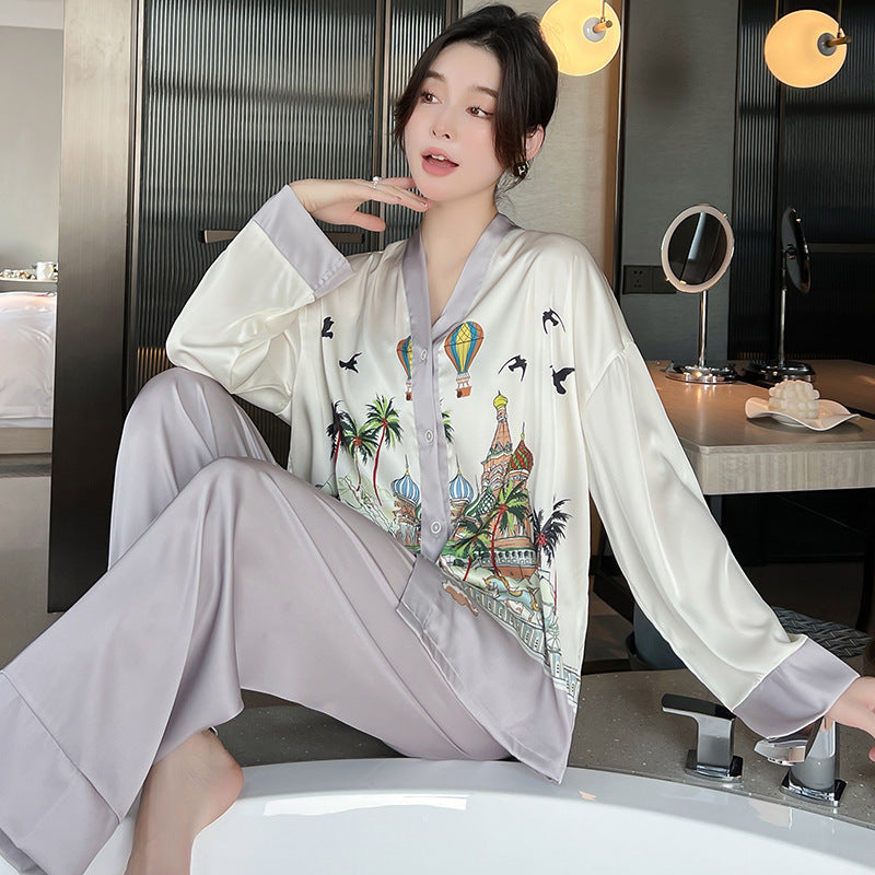 Women's Fashion Casual Simulation Silk Home Wear