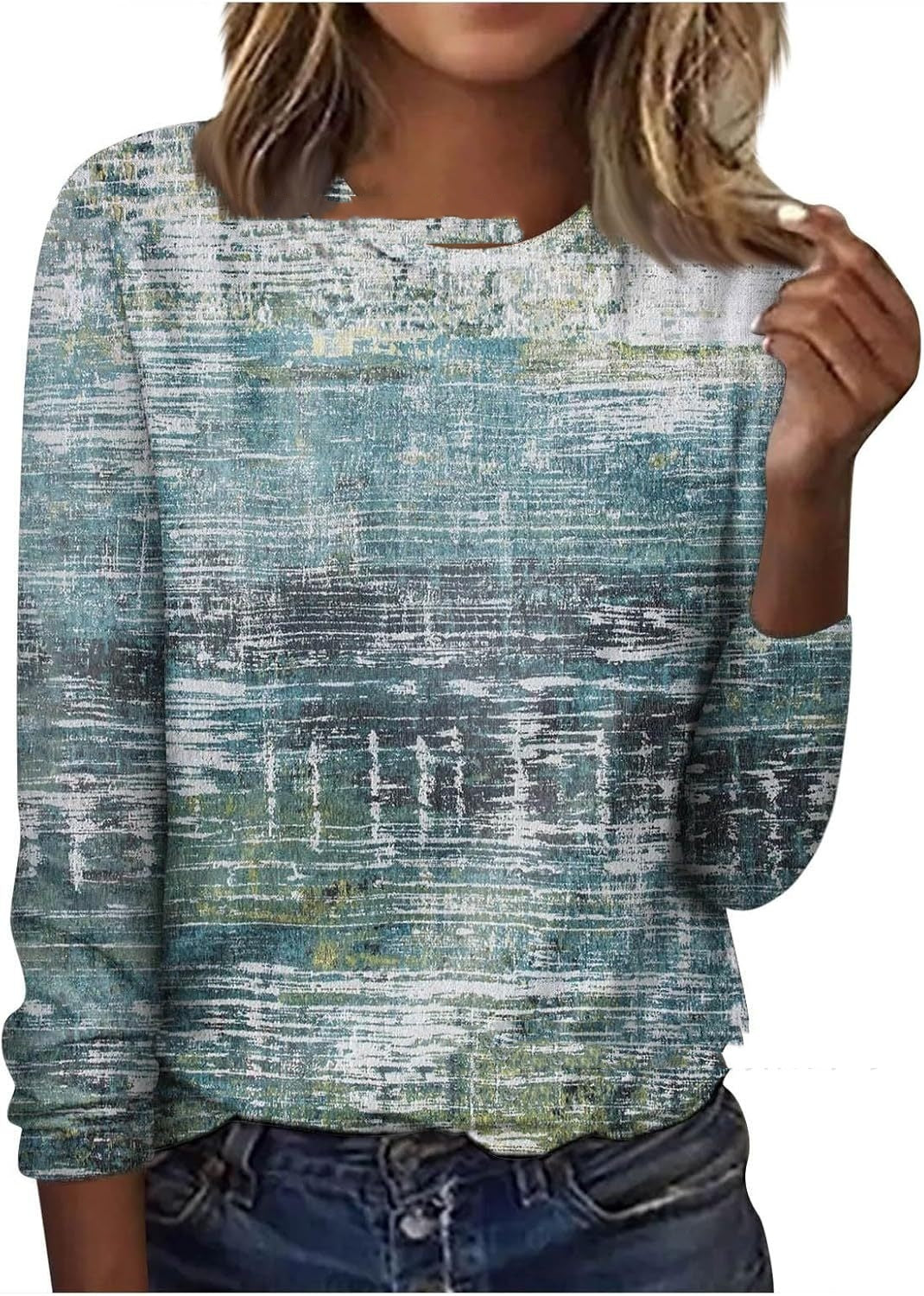 GeoBloom™ Long Sleeve Printed Top