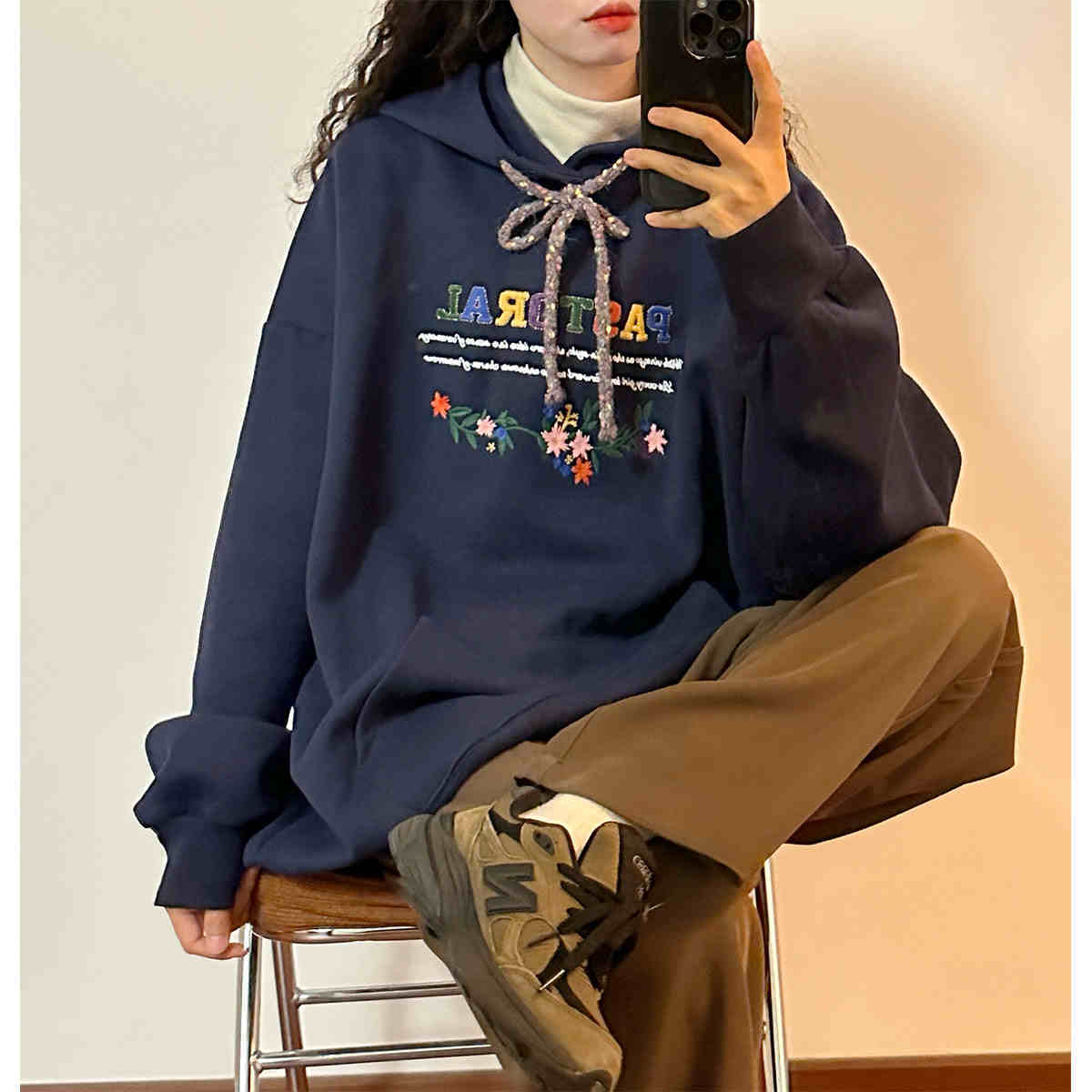 EmbroiChic Hoodie Coat