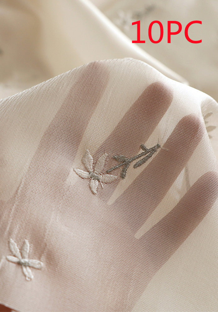Embroidered Fabric Bright Silk Bark Wrinkled Clothing