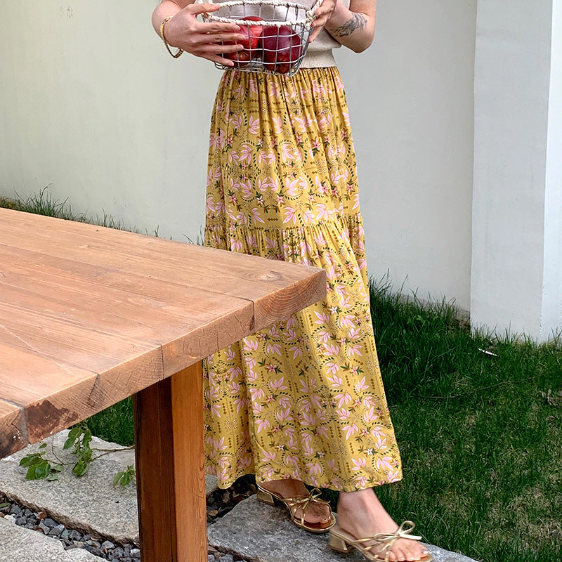 Women's Fashion Elegant Floral Cotton Silk Home Dress