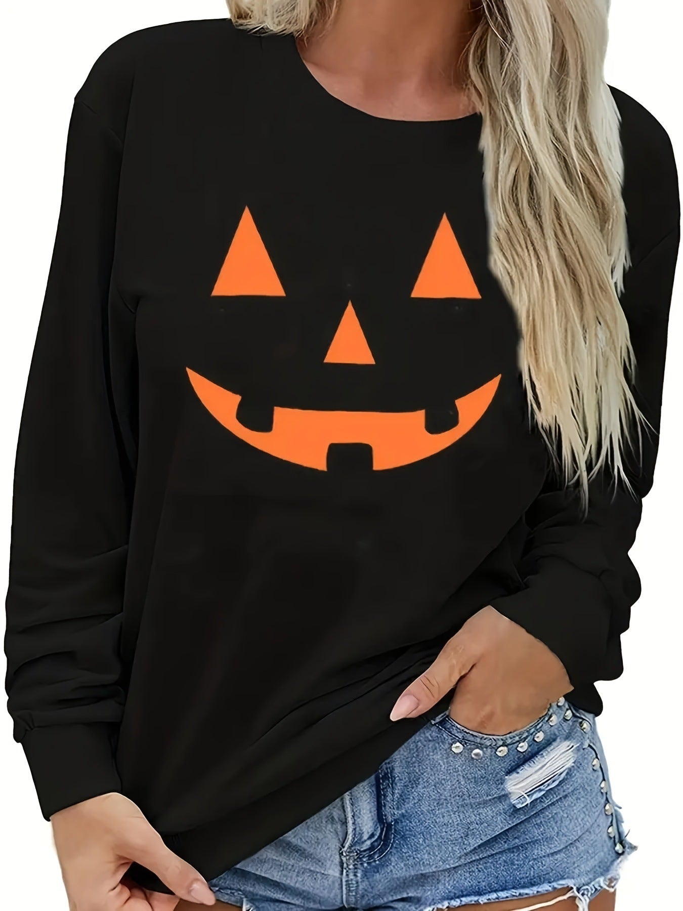 PumpkinGlow Halloween Sweater Tee
