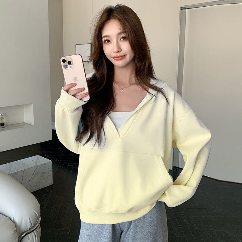 VeraEase™ V-Neck Hoodie Coat