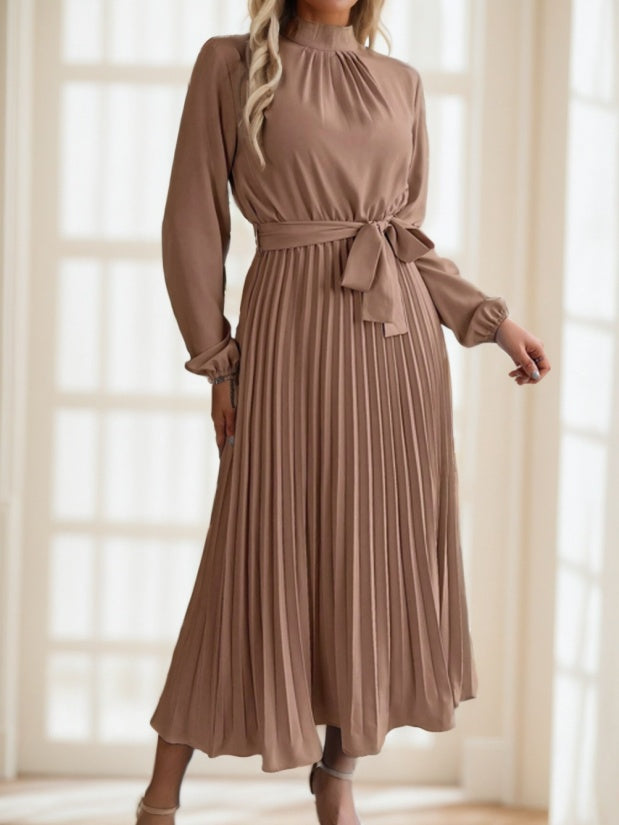 BelleNoir Bow Pleat Dress