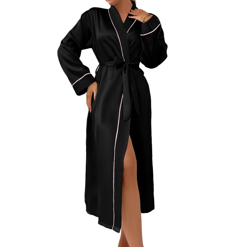 Emulation Silk Nightgown Ice Silk Thin Bathrobe