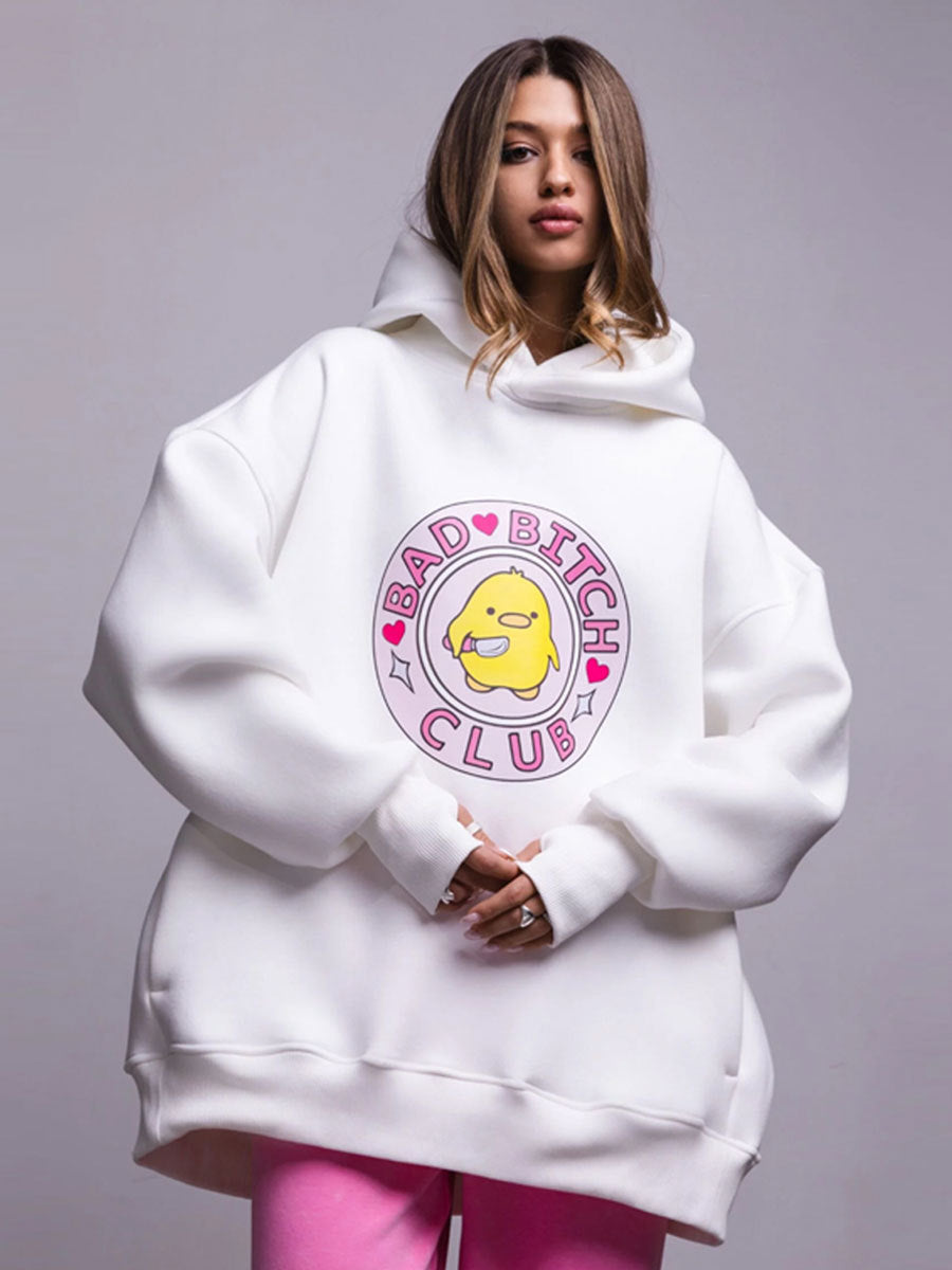 Playful Duck Print Unisex Hoodie