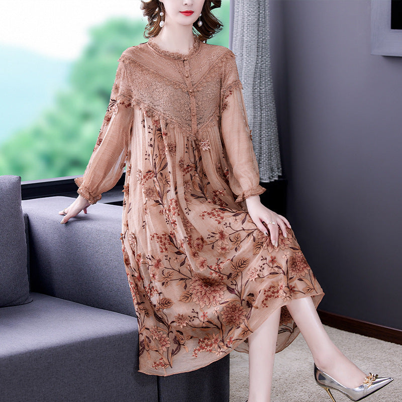 Middle Aged Mother's Silk Dress Silk