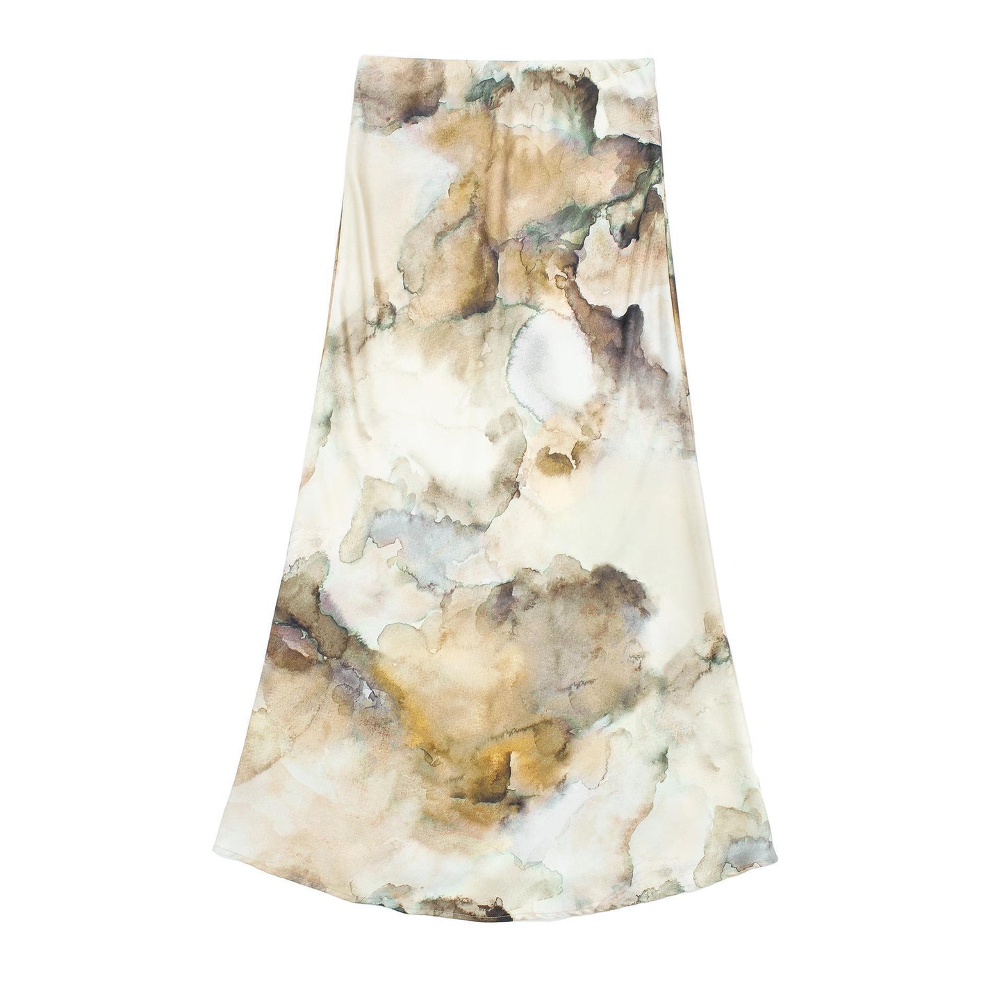 Tie-dyed Silk Satin Texture Shirt Silk Satin Texture Skirt