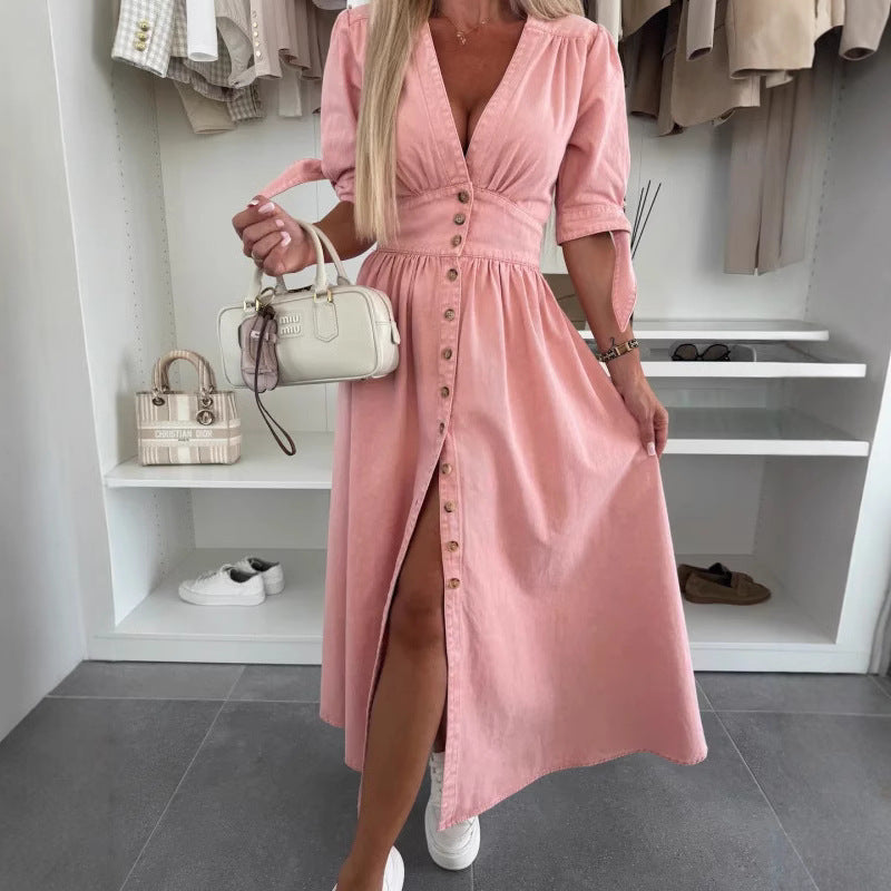 Indira Breeze Denim Maxi Dress