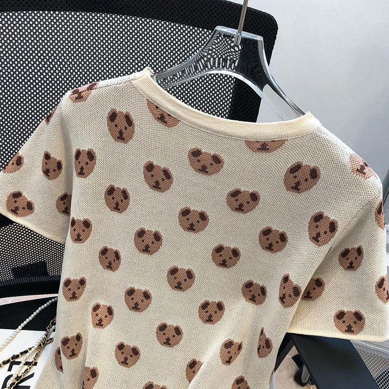 Women's French High-end Knitted Ice Silk Dress