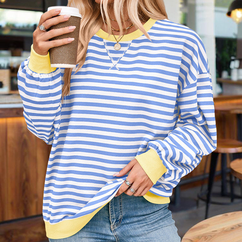 StripeEase Knit Sweatshirt