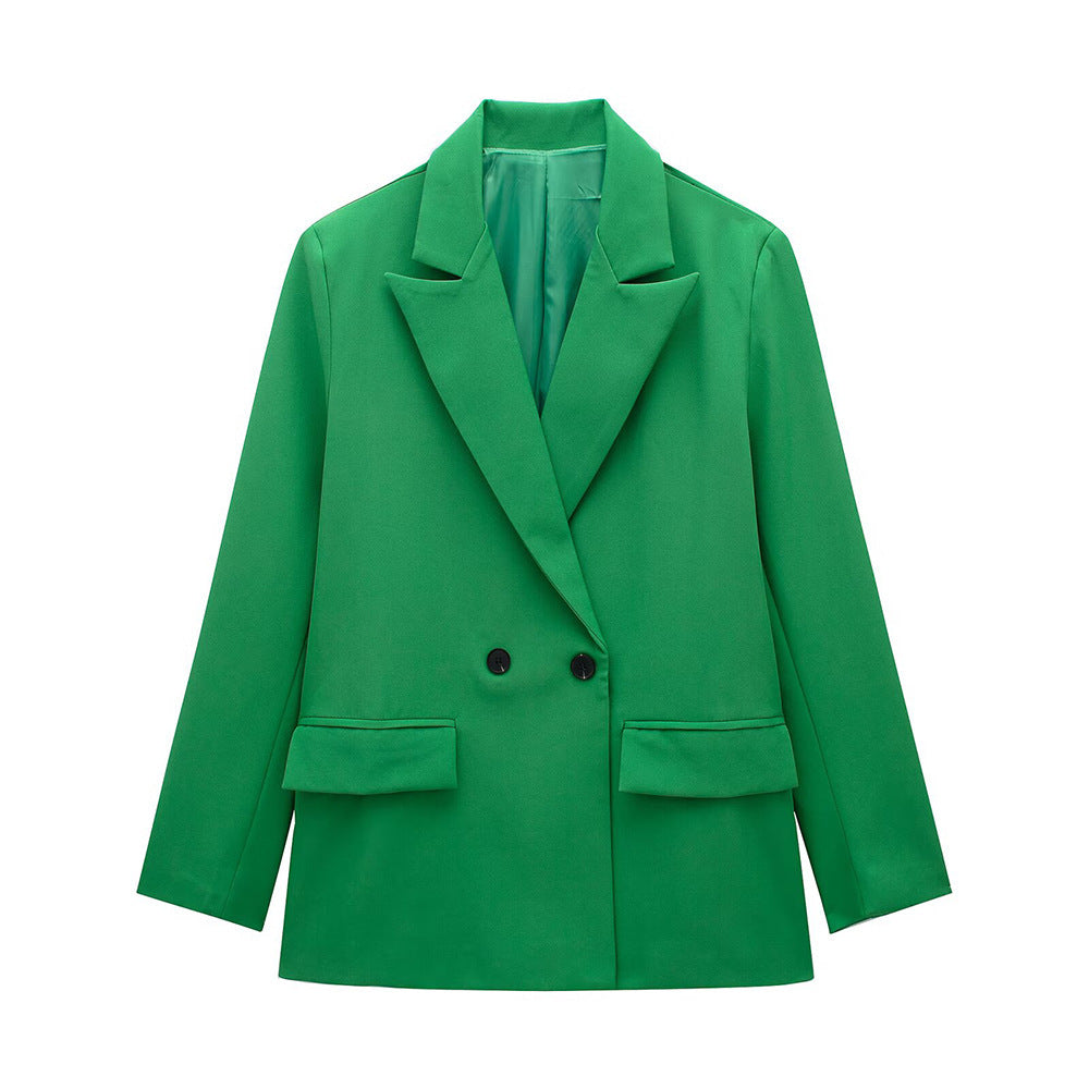VividEase Double-Breasted Commuter Jacket