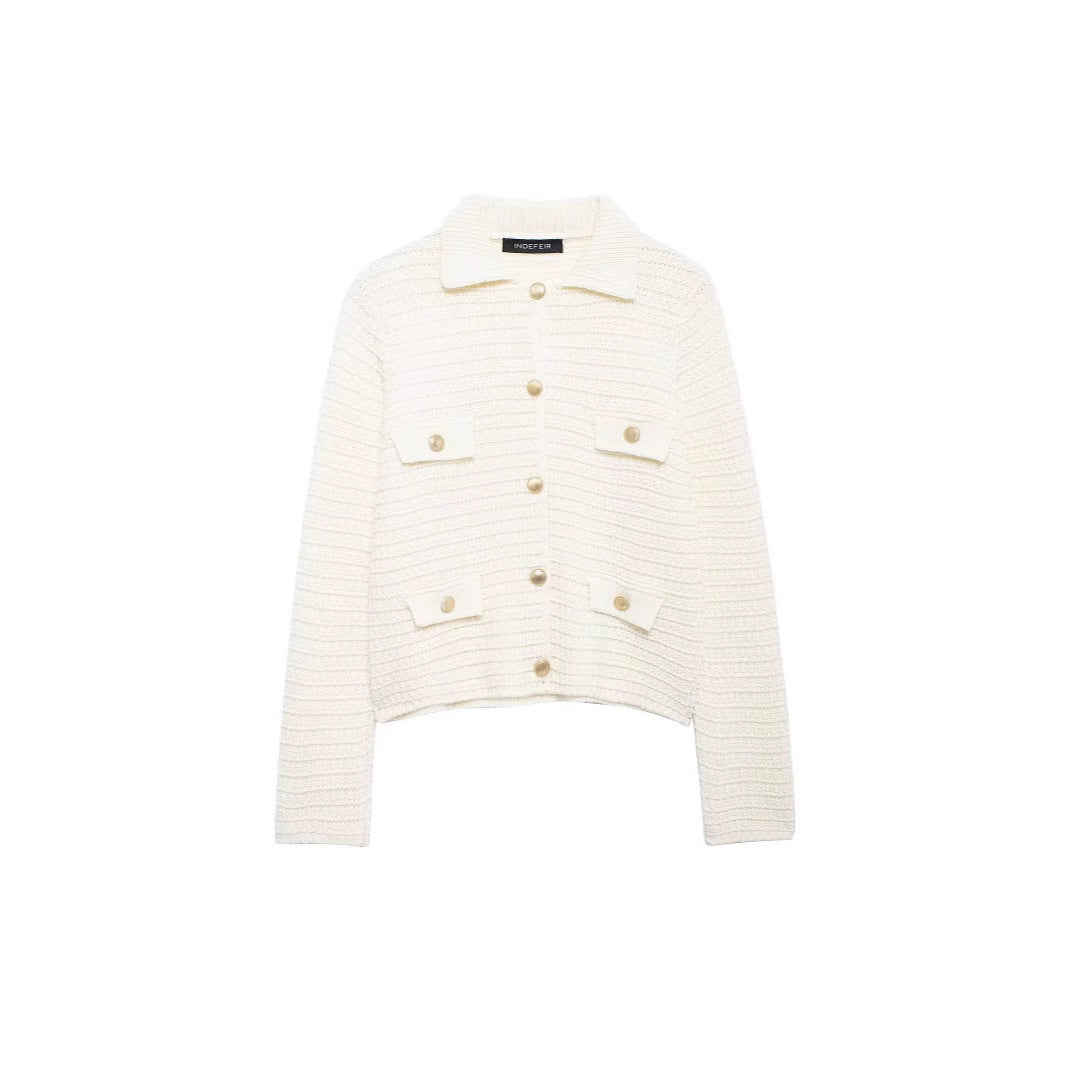 EuroChic Lapel Knit Cardigan