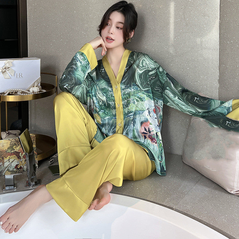 Women's Fashion Casual Simulation Silk Home Wear