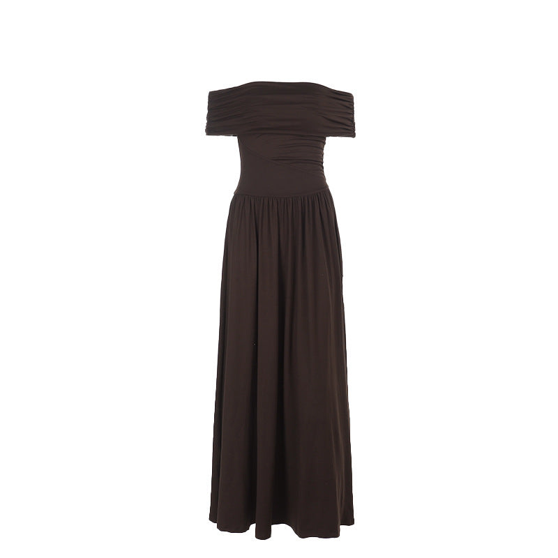 Élan Noire Off-Shoulder Gown