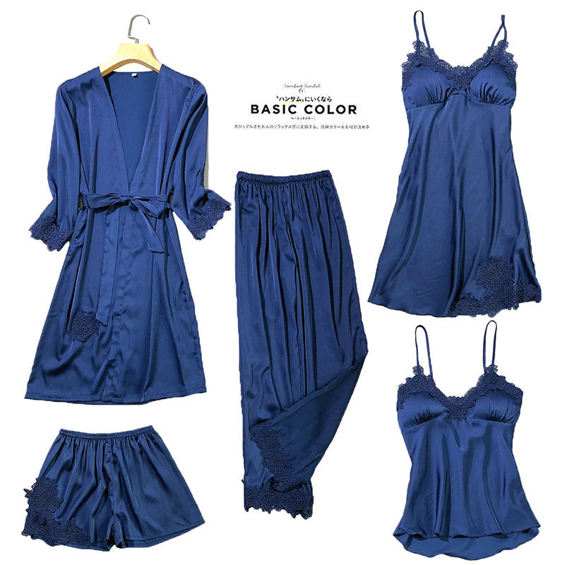 Women's Imitated Silk Pajamas Suit