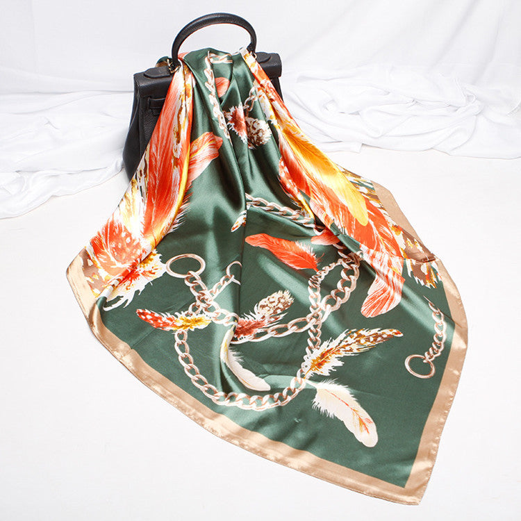 Digital Printed Square Silk Scarf