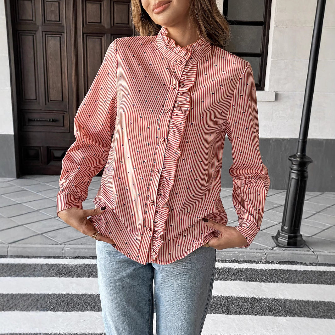 Marivelle Stripe Frill Shirt