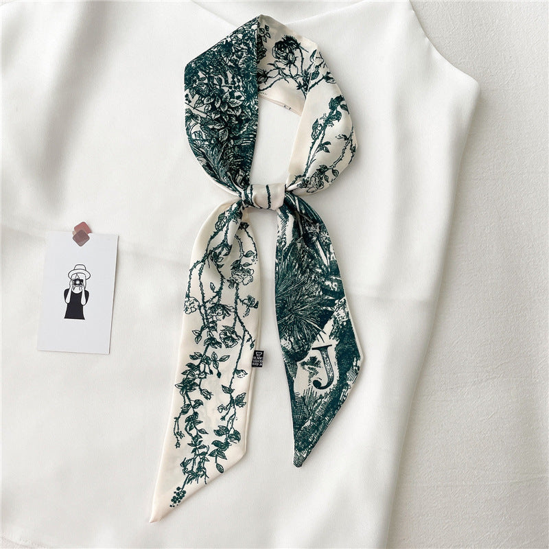 Women's Fashion Creative Letters Silk Scarf